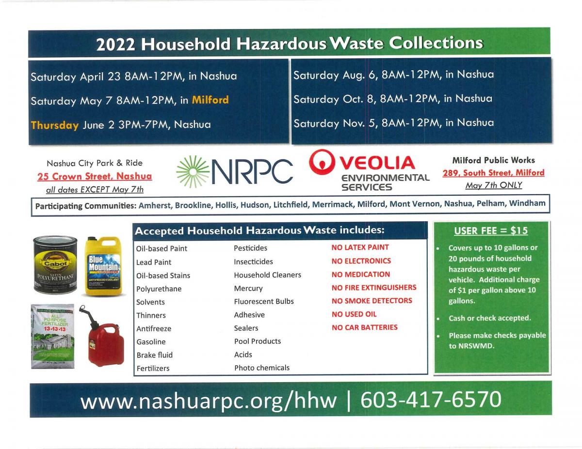 2022 NRPC Household Hazardous Waste Days